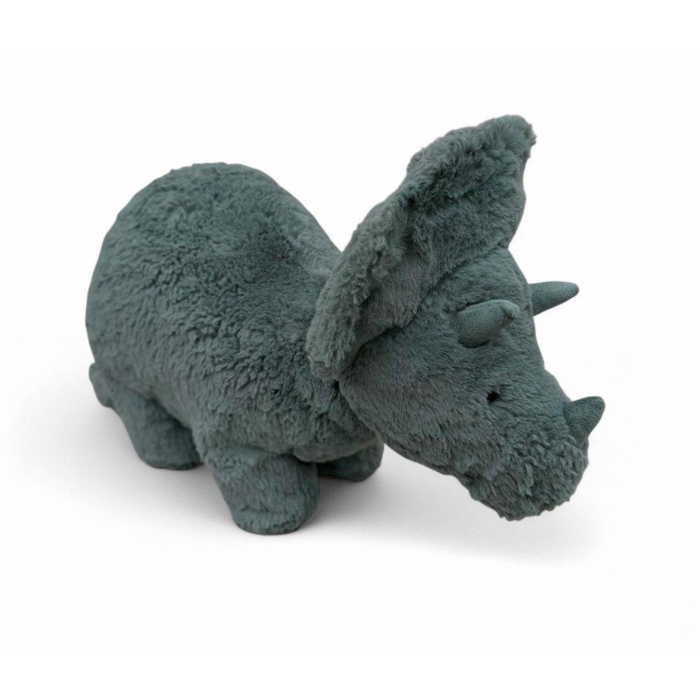 Jellycat London Fossily Triceratops Dinosaur Plush Green Gray Stuffed Animal